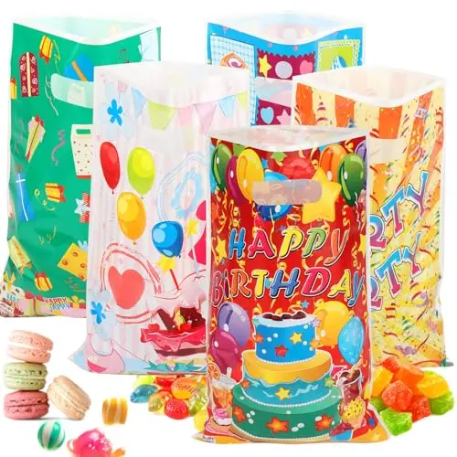 50 Stück Geschenktüten für Kindergeburtstag, Weihnachten und Hochzeiten