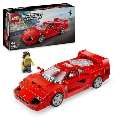 LEGO Speed Champions Ferrari F40 Supersportwagen, Spielset mit Minifigur, Sammelset für Kinder, Geschenk für Jungen und Mädchen 76934