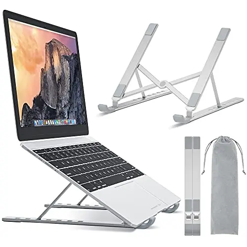 BONTEC Aluminium Laptop Ständer, 7-Stufen einstellbar, kompatibel mit Laptops bis 17,3 Zoll und Tablets