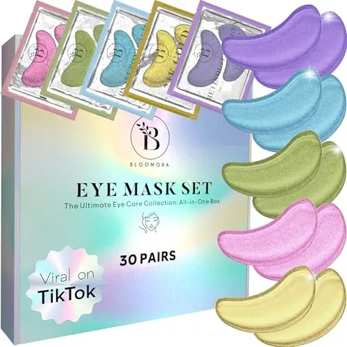 BLOOMORA Augenpads mit Niacinamid & Hyaluron, 30 Paare gegen Augenringe