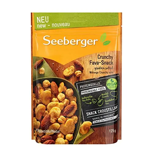 Seeberger Crunchy Fava-Snack mit Kichererbsen, Salzmandeln und Favabohnen, 125g