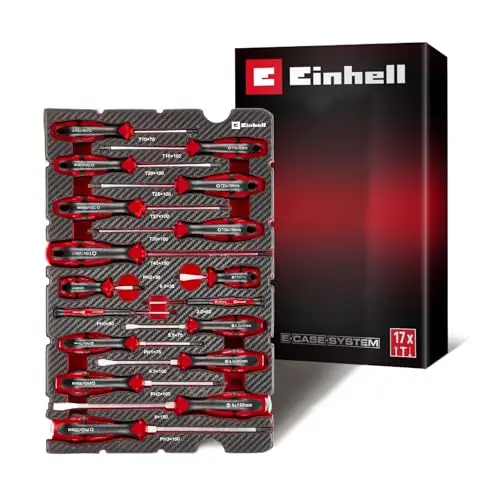 Einhell E-Case 17-tlg. Schraubendreher-Set, präzise, robust aus Chrom-Vanadium