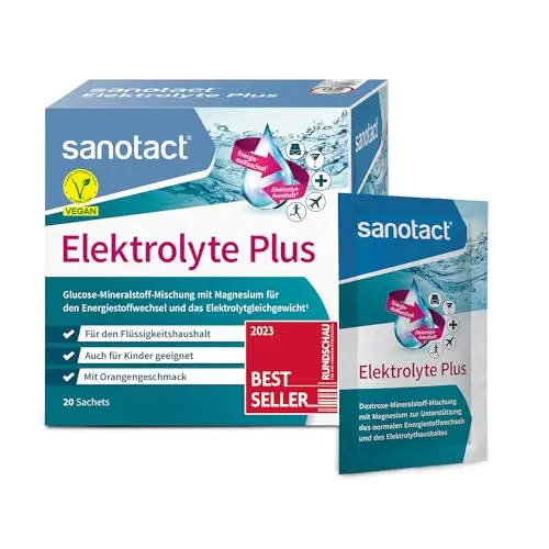 sanotact Elektrolyte Plus - 20 Beutel - Vegan Recovery Drink mit Orangengeschmack