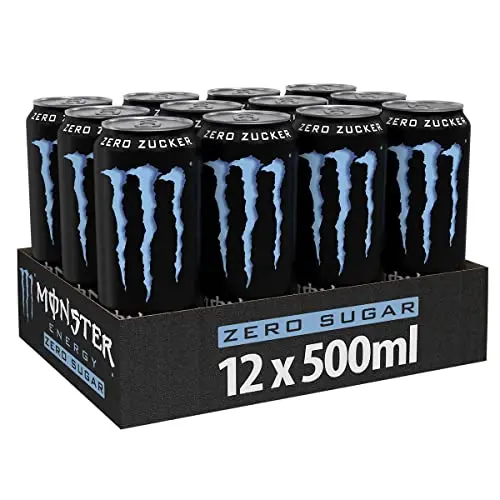 Monster Energy Zero Sugar - koffeinhaltiger Energy Drink ohne Zucker - 12 Dosen á 500 ml