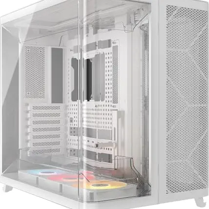 CORSAIR AIR 5400 RS-R ARGB Mid-Tower PC-Gehäuse mit 3 ARGB-Lüftern, optimaler Kühlung, Reverse-Motherboard-Unterstützung, Weiß