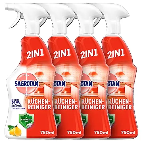 Sagrotan Küchen-Allzweck-Reiniger Spritzige Zitrone – 4 x 750 ml