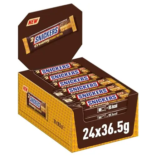Snickers Creamy Peanut Butter Schokoriegel, Doppelpack, 24 x 36,5g