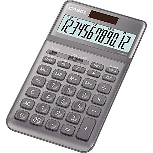 CASIO Tischrechner JW-200SC, 12-stellig, solar/batteriebetrieben, in stylischen Farben