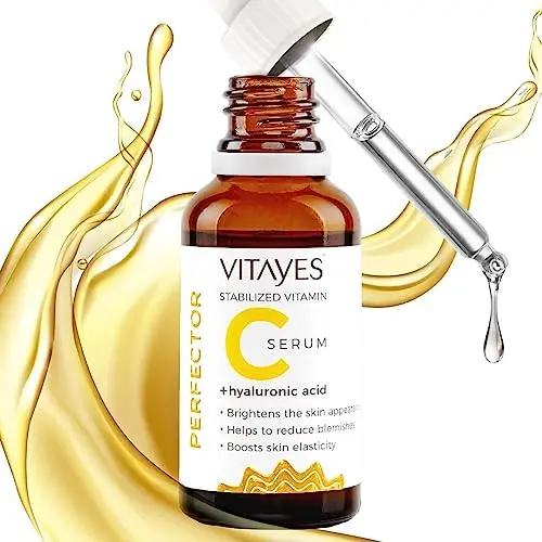 Vitayes Vitamin C Serum mit Hyaluronsäure, 30ml, vegan, Anti-Falten, für die Augenpartie