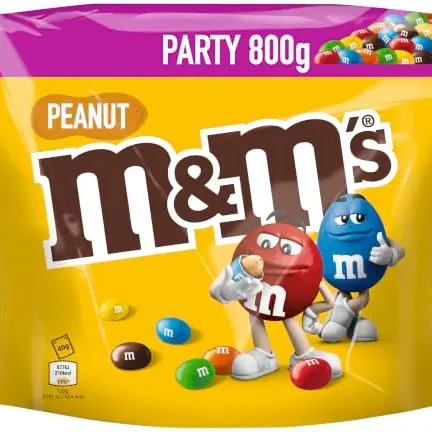 M&M's Peanut Großpackung Schokolinsen, bunte Zuckerschale, 800 g, ideal für Weihnachten & Adventskalender