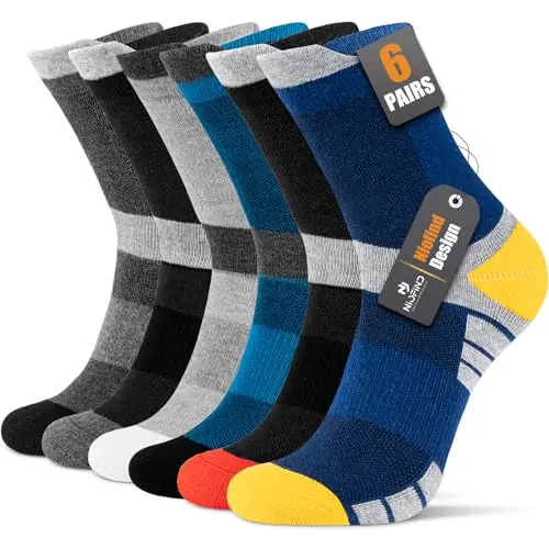Niofind Wandersocken aus Baumwolle, 6 Paar, mehrfarbig