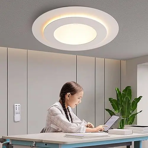 Meloweel dimmbare Deckenleuchte 40cm, rund, LED mit Fernbedienung, 3000lm, ultra dünn, für Wohnzimmer und Schlafzimmer