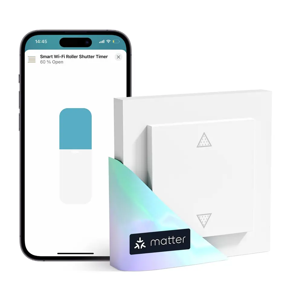 Meross Matter Smart Rolladenschalter WLAN 55x55mm, kompatibel mit Apple HomeKit, Alexa und Google Home