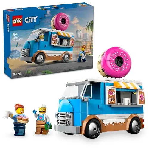 LEGO City Donut Truck - Spielzeug Foodtruck mit 2 Minifiguren - Bauspielzeug für Kinder ab 5 Jahren