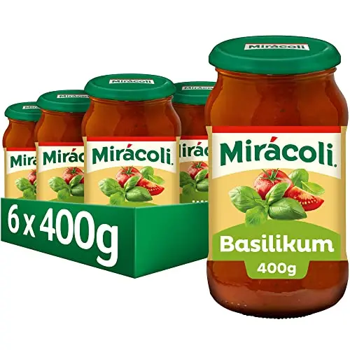 MIRÁCOLI Basilikum Pasta Sauce, 6 Gläser à 400g