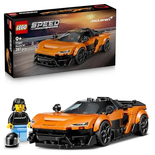 LEGO Speed Champions McLaren W1 Modellauto mit Minifigur – Geschenk für Jungen ab 9 Jahre und Motorsportfans