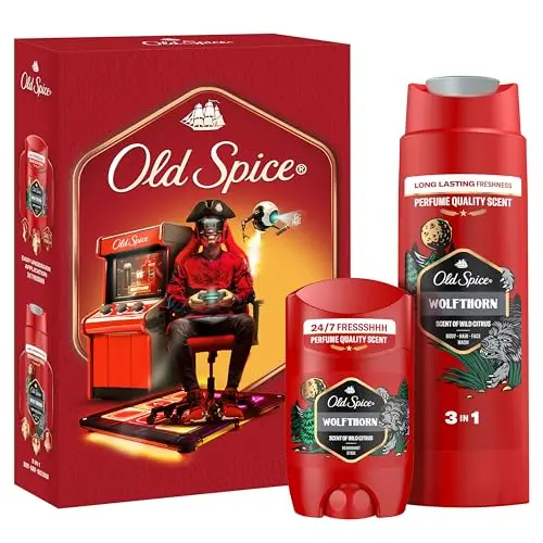 Old Spice Gamer Geschenkset für Männer - Wolfthorn Deostick & Duschgel, langanhaltender Duft