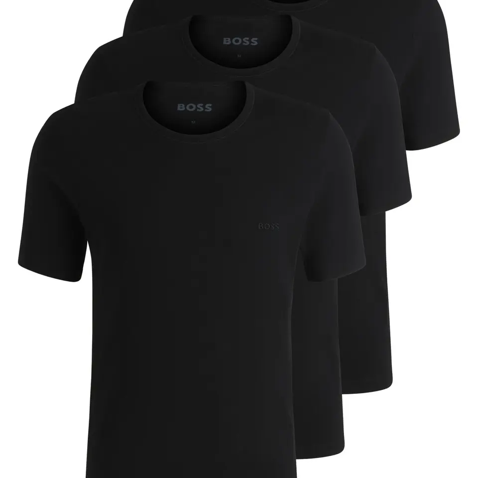 BOSS Hugo Herren T-Shirt Rn 3p Co T-Shirt, New - Black1, XL