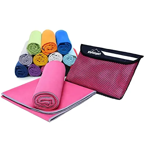 Gipfelsport Mikrofaser Handtuch Set - Sauna, Fitness & Strandtuch - Fuchsia XL (180x80) & S (80x40)