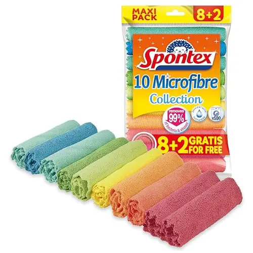 Spontex Mikrofasertücher 10er Set - Bunte Allzwecktücher