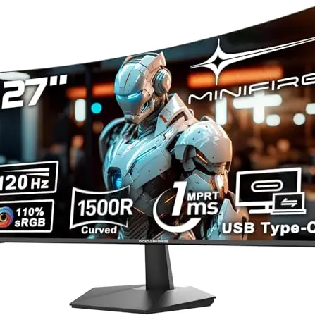 Minifire 27 Zoll Curved Monitor - 120Hz, FHD (1920 x 1080), VA Panel, HDMI, Type-C - Schwarz
