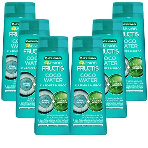 Garnier Fructis Coco Water Shampoo für fettige Haare, 6 x 250 ml