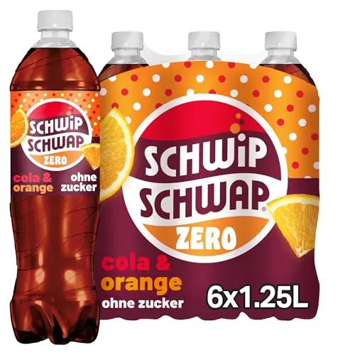 SCHWIPSCHWAP Cola-Orange ohne Zucker, koffeinhaltig (6 x 1,25 l)