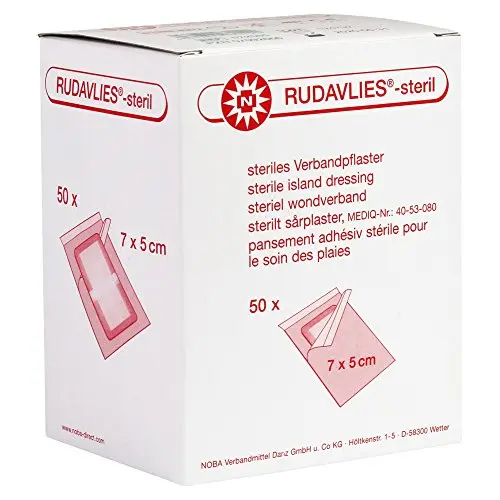 NOBAMED Rudavlies Wundpflaster steril 50 Stück, 7 x 5 cm