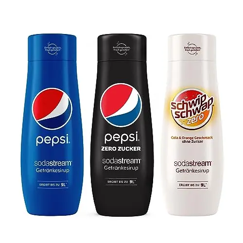 SodaStream Sirup-Bundle: Pepsi, Pepsi Max & Schwip Schwap Zero – 3x 440ml für bis zu 27 Liter Getränke