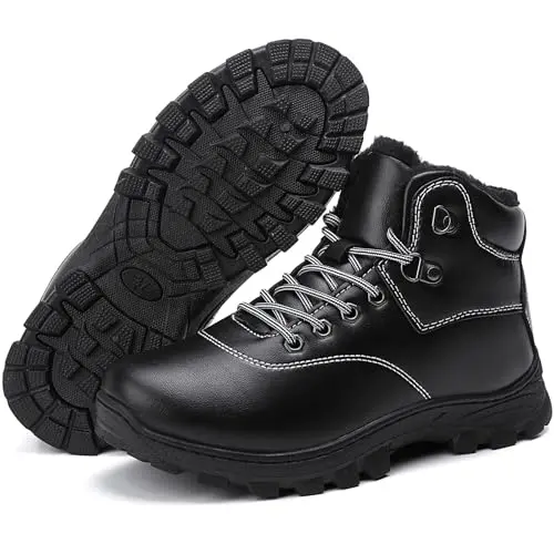 Ricema Winterschuhe Damen Herren Warm Gefüttert Wasserdicht Rutschfest Schwarz 38 EU