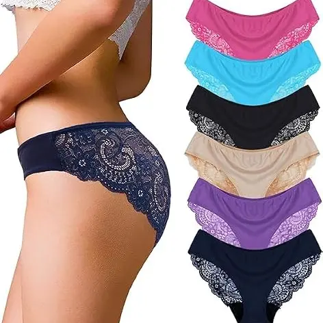 Evolyline Damen Hipster Unterhosen aus Spitze im Mehrpack - Weiche Panties für Frauen
