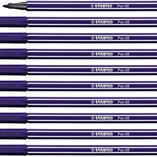 STABILO Premium-Filzstift Pen 68 - 10er Pack - preußischblau