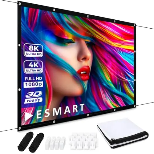 ESMART Spann-Leinwand Flex 266 x 149 cm Heimkino Outdoor Beamer Projektionsleinwand 16:9