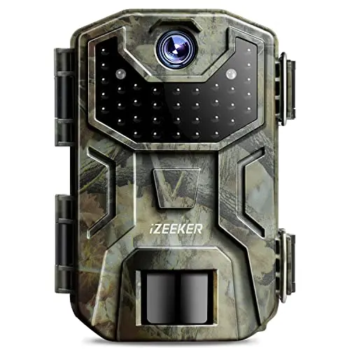 iZEEKER Wildkamera 32MP HD mit Nachtsicht und Bewegungsmelder, IP66 wasserdicht für Tierbeobachtung