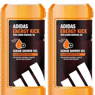 adidas Active Skin & Mind Energy Kick Duschgel, belebend für Herren, 250ml, 2er Pack