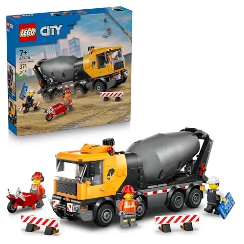 LEGO City Betonmischer - Spielzeug-Baufahrzeug mit 3 Minifiguren - Perfektes Geschenk für Jungen ab 7 Jahren