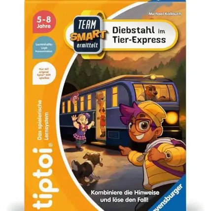 Ravensburger tiptoi Team SMART: Diebstahl im Tier-Express, Logikspiel für Kinder ab 5 Jahre