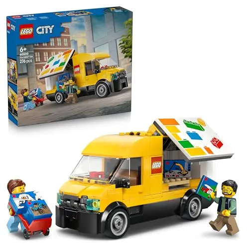 LEGO City Lieferwagen - Modellbau mit 2 Minifiguren und Zubehör - Geburtstagsgeschenk für Jungen ab 6 Jahren