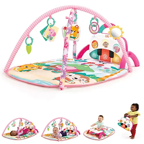 Bright Starts 4-in-1 Groovin’ Kicks Piano Play Mat - Floral Fiesta