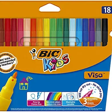 BIC Kids Pinsel-Fasermaler Visa, 18 Farben