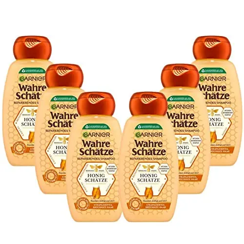 Garnier Honig Shampoo für brüchiges Haar, 6 x 250 ml - Reparatur, Glanz und Geschmeidigkeit