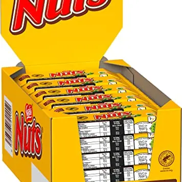 NESTLÉ NUTS Schokoriegel mit Haselnüssen und Karamell in Milchschokolade, 24er Pack