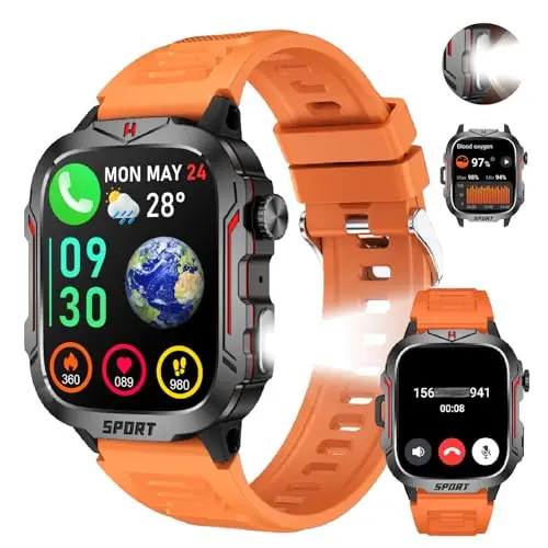 LIVLOV Smartwatch für Herren mit Herzfrequenz-, Blutdruck- und Schlafüberwachung, 120 Sportmodi, 1,96