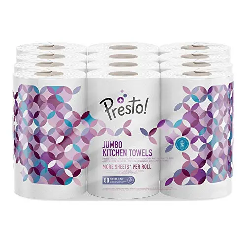 Presto! 3-lagige Jumbo Küchenrollen, 18 Rollen, weiß