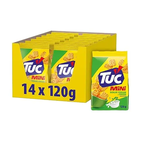 TUC Mini Sour Cream & Onion – Snack-Cracker im Mini-Format – 14 x 120g