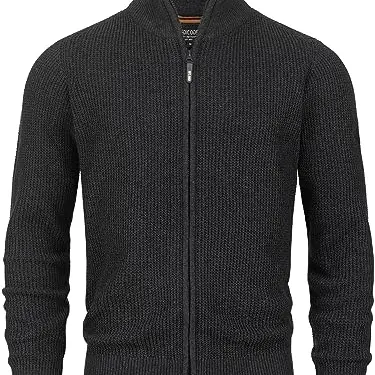 Indicode Herren INLayton Strickjacke mit Stehkragen und Reißverschluss