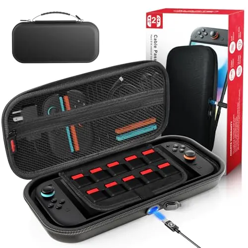 Tragetasche für Nintendo Switch 2 (2025) und Switch 1 - Harte Eva Reise-Tasche mit Platz für 10 Spiele