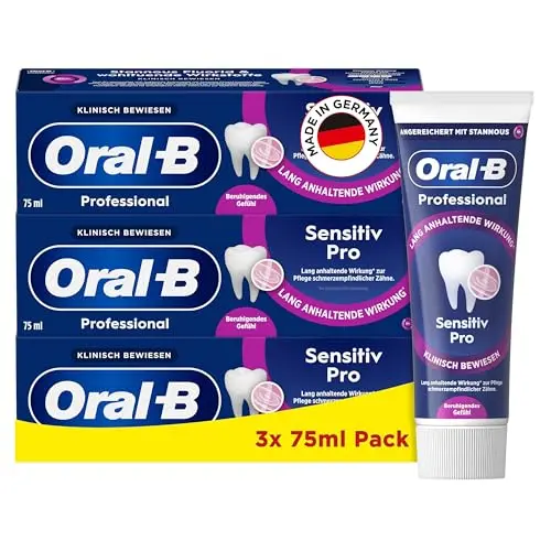 Oral-B Professional Sensitiv Zahnpasta - 3x75ml, Eukalyptus-Minz Geschmack
