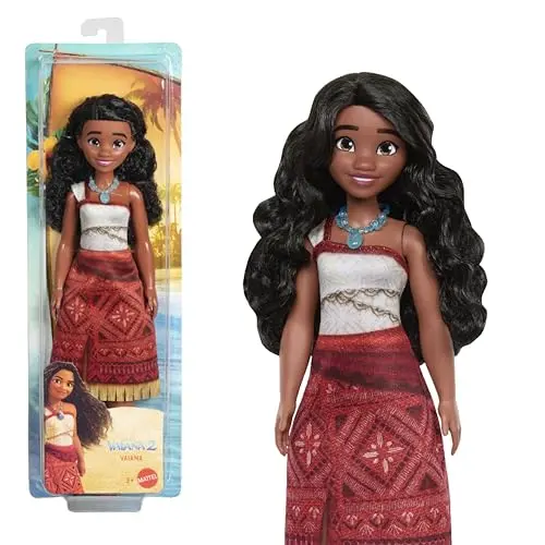 Mattel Vaiana-Modepuppe aus Disney Vaiana 2 mit Zubehör, abnehmbares Outfit, Halskette und Fußkettchen