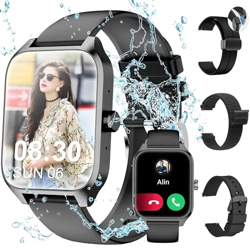 Tisoutec Smartwatch für Damen und Herren, Fitness Tracker mit 1.83" Touchscreen, IP67 wasserdicht, für Android/iOS